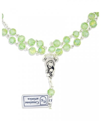 4mm First Communion Rosary | 11 Colors | Faceted Crystal Pearl Beads for Any Age | Christian Jewelry Jade $14.61 Necklaces