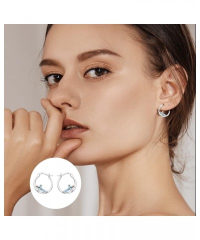 Cross Hoop Earrings for Women 925 Sterling Silver Cross Earrings with Abalone Shell Jewelry Gifts for Women Girls Silver-Abal...