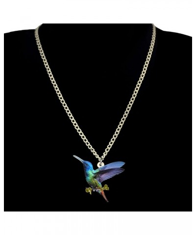 Acrylic Floral Flying Hummingbird Bird Parrot Necklace Chain Pendant Collar Fashion Jewelry For Women Girl Gift Charm Green $...