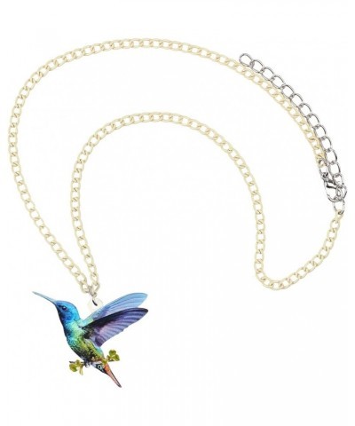 Acrylic Floral Flying Hummingbird Bird Parrot Necklace Chain Pendant Collar Fashion Jewelry For Women Girl Gift Charm Green $...