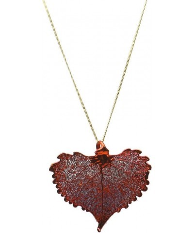 Irridescent Copper-Plated Cottonwood Leaf Pendant 18k Gold-Flashed Sterling Silver Curb Chain 16 inches $9.00 Others