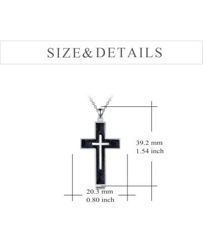 Cross Necklace Sterling Silver Cross Pendant Religious Jewelry Gifts for Women Men A-Black Tourmaline $24.37 Necklaces