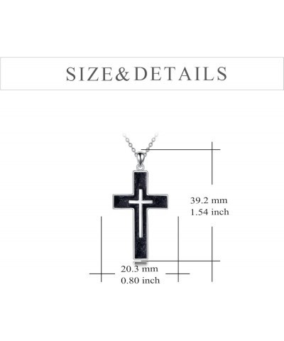 Cross Necklace Sterling Silver Cross Pendant Religious Jewelry Gifts for Women Men A-Black Tourmaline $24.37 Necklaces