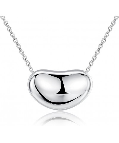 .925 Sterling Silver Bean Charm Necklace Classic Forever $6.38 Necklaces