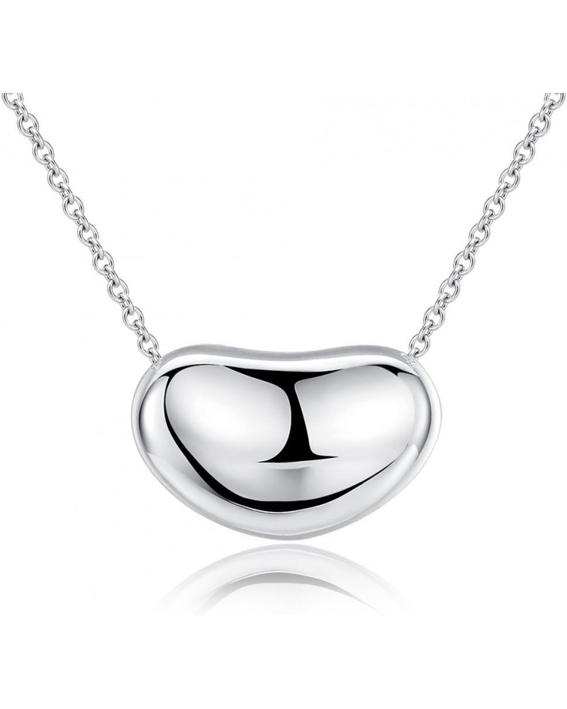 .925 Sterling Silver Bean Charm Necklace Classic Forever $6.38 Necklaces