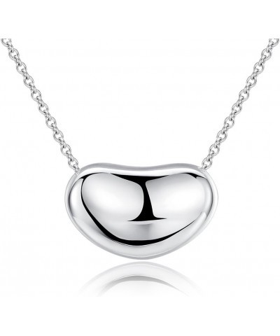 .925 Sterling Silver Bean Charm Necklace Classic Forever $6.38 Necklaces