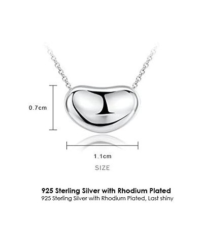 .925 Sterling Silver Bean Charm Necklace Classic Forever $6.38 Necklaces