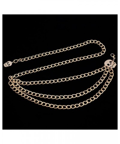 MultiLayer Waist Chain Belts for Women, Adjustable Metal Body Belly Chain for Dress Gold Skull S: (Fit Waist 90cm/35.4in) $10...