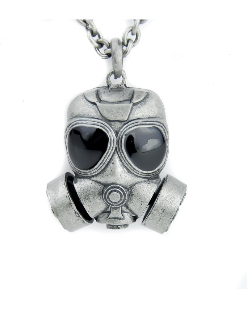 Black Ops Gas Mask Necklace Bio Hazard Cyber Pendant $11.39 Necklaces