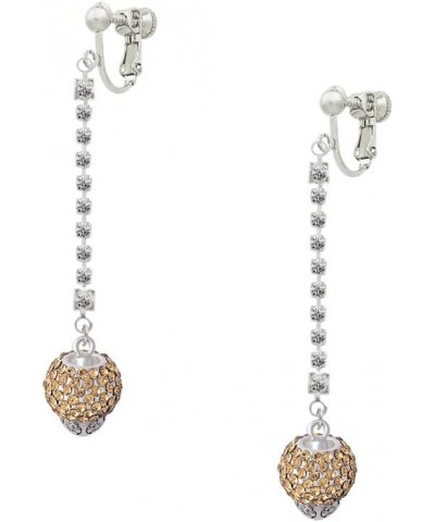 Silvertone Crystal Sparkle Spinner Silver-tone Long Sparkle Dangle Clip on Earrings Light Brown $44.87 Earrings