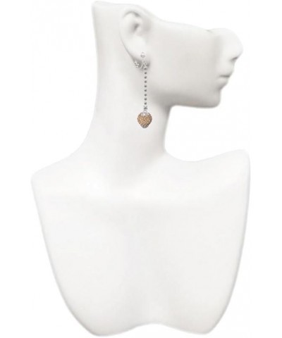 Silvertone Crystal Sparkle Spinner Silver-tone Long Sparkle Dangle Clip on Earrings Light Brown $44.87 Earrings