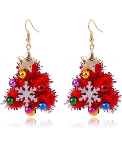 Lightweight Christmas Dangle Earrings for Girls Creative Red Green Ball Earrings for Women Christmas Jingle Bow Earrings Chri...