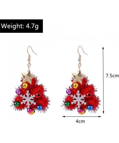 Lightweight Christmas Dangle Earrings for Girls Creative Red Green Ball Earrings for Women Christmas Jingle Bow Earrings Chri...