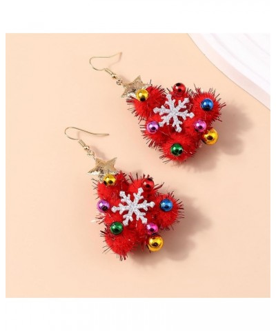 Lightweight Christmas Dangle Earrings for Girls Creative Red Green Ball Earrings for Women Christmas Jingle Bow Earrings Chri...