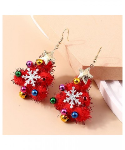 Lightweight Christmas Dangle Earrings for Girls Creative Red Green Ball Earrings for Women Christmas Jingle Bow Earrings Chri...