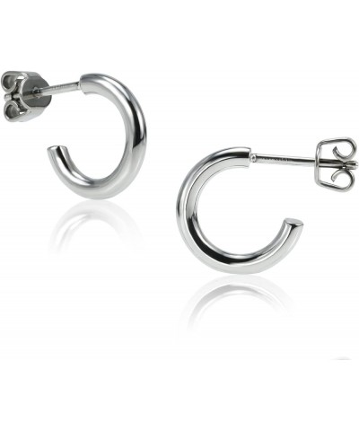 Titanium Earrings Hoops Open C Titanium Hoops for Women 9mm-50mm, Small/Big Lightweight Round Surgical Grade Titanium Earring...