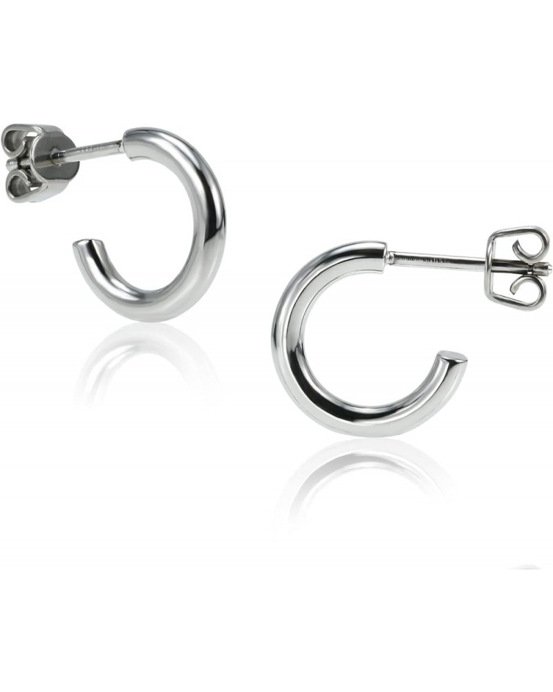 Titanium Earrings Hoops Open C Titanium Hoops for Women 9mm-50mm, Small/Big Lightweight Round Surgical Grade Titanium Earring...