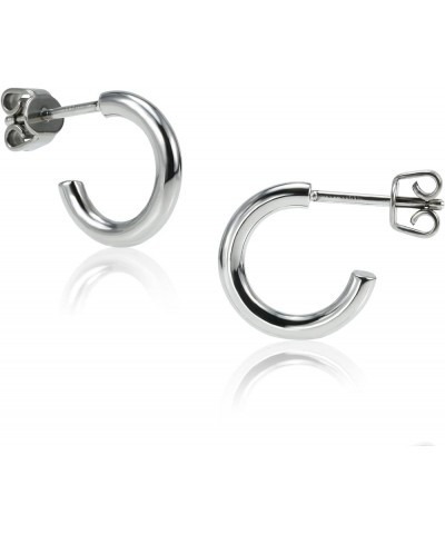 Titanium Earrings Hoops Open C Titanium Hoops for Women 9mm-50mm, Small/Big Lightweight Round Surgical Grade Titanium Earring...