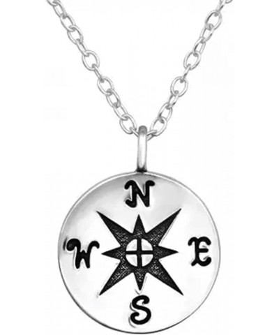 .925 Sterling-Silver Tiny Pendant Necklace Compass $12.75 Necklaces