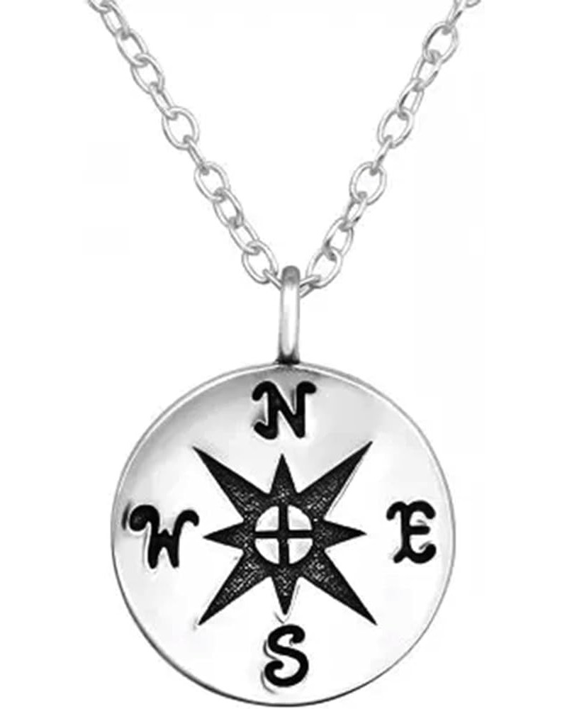 .925 Sterling-Silver Tiny Pendant Necklace Compass $12.75 Necklaces