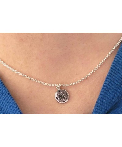 .925 Sterling-Silver Tiny Pendant Necklace Compass $12.75 Necklaces