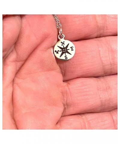 .925 Sterling-Silver Tiny Pendant Necklace Compass $12.75 Necklaces