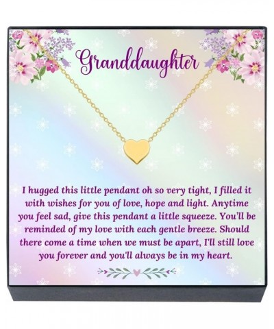 Granddaughter Jewelry Heart Necklace Gift from Grandma, Grandpa, Grandparents, Braver, Smarter, Stronger, Loved Jewelry for G...