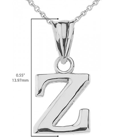 14K White Gold Fine Dangling Initial A-Z Charm Pendant with Rolo Chain - Your Choice of Chain Lengths 22.0 Inches Z $94.59 Ne...