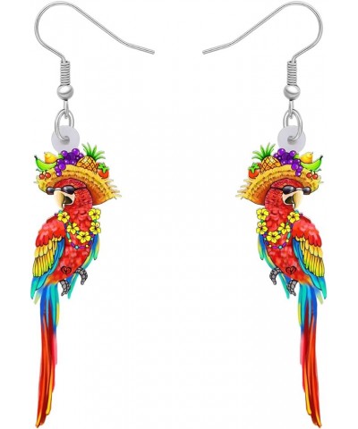 Acrylic Macaws Parrot Earrings Bird Dangle Drop Colorful Jewelry Gift For Women Girls Jimmy Buffett Accessories Hawaii C $7.4...