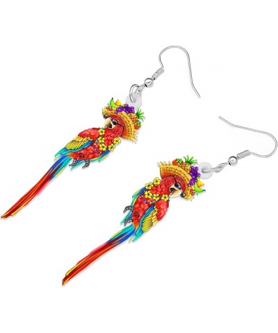 Acrylic Macaws Parrot Earrings Bird Dangle Drop Colorful Jewelry Gift For Women Girls Jimmy Buffett Accessories Hawaii C $7.4...