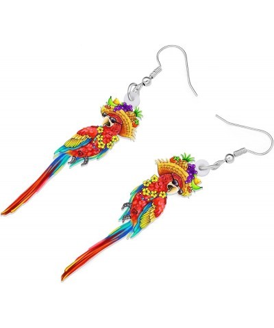 Acrylic Macaws Parrot Earrings Bird Dangle Drop Colorful Jewelry Gift For Women Girls Jimmy Buffett Accessories Hawaii C $7.4...