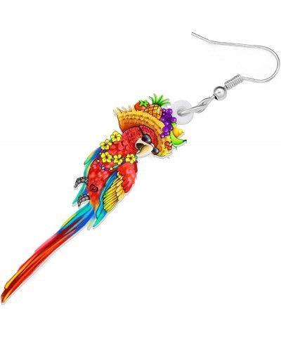 Acrylic Macaws Parrot Earrings Bird Dangle Drop Colorful Jewelry Gift For Women Girls Jimmy Buffett Accessories Hawaii C $7.4...