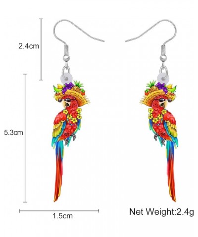 Acrylic Macaws Parrot Earrings Bird Dangle Drop Colorful Jewelry Gift For Women Girls Jimmy Buffett Accessories Hawaii C $7.4...