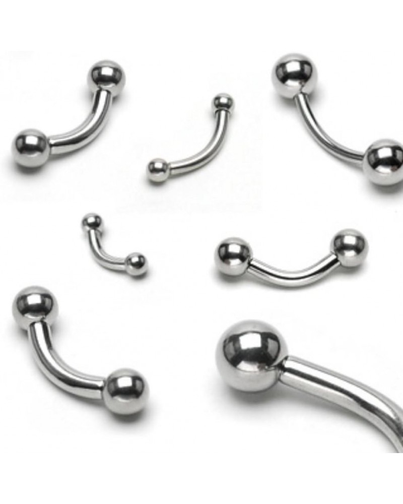 Ball 316L Surgical Steel Curved Barbell 18GA, Length: 10mm, Ball Size: 3mm $8.24 Body Jewelry