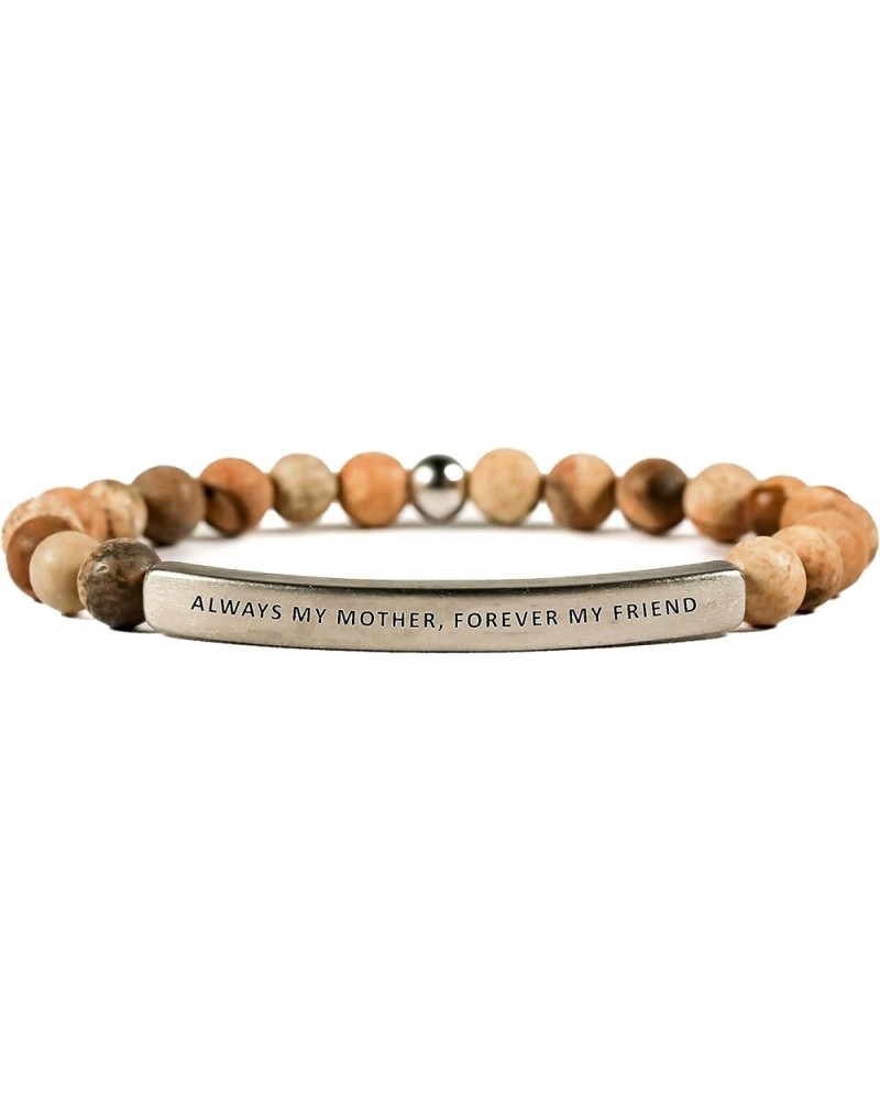 Love Collection Unisex Stretchable Bracelets (ALWAYS MY MOTHER FOREVER MY FRIEND) Wooden Jasper $12.58 Bracelets