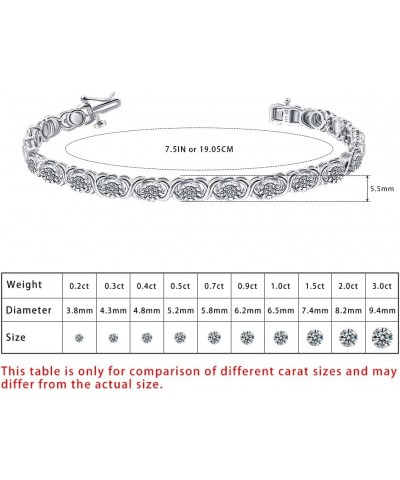 Tennis Bracelets for Women - 1/4 Carat Round-cut Natural Diamond Tennis Bracelets (I-J, I3) in Flash-plated Sterling Silver |...