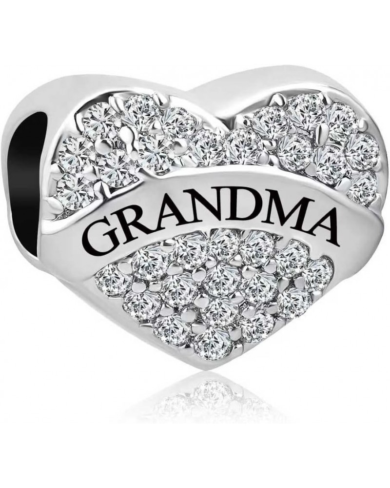 Clear Crystal Heart I Love You Mom Auntie Daughter Grandma Charm Compatible With Pandora Charms Bracelets Grandma $7.32 Brace...