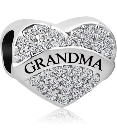 Clear Crystal Heart I Love You Mom Auntie Daughter Grandma Charm Compatible With Pandora Charms Bracelets Grandma $7.32 Brace...