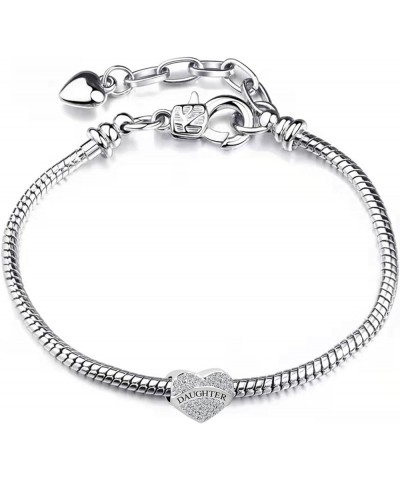 Clear Crystal Heart I Love You Mom Auntie Daughter Grandma Charm Compatible With Pandora Charms Bracelets Grandma $7.32 Brace...