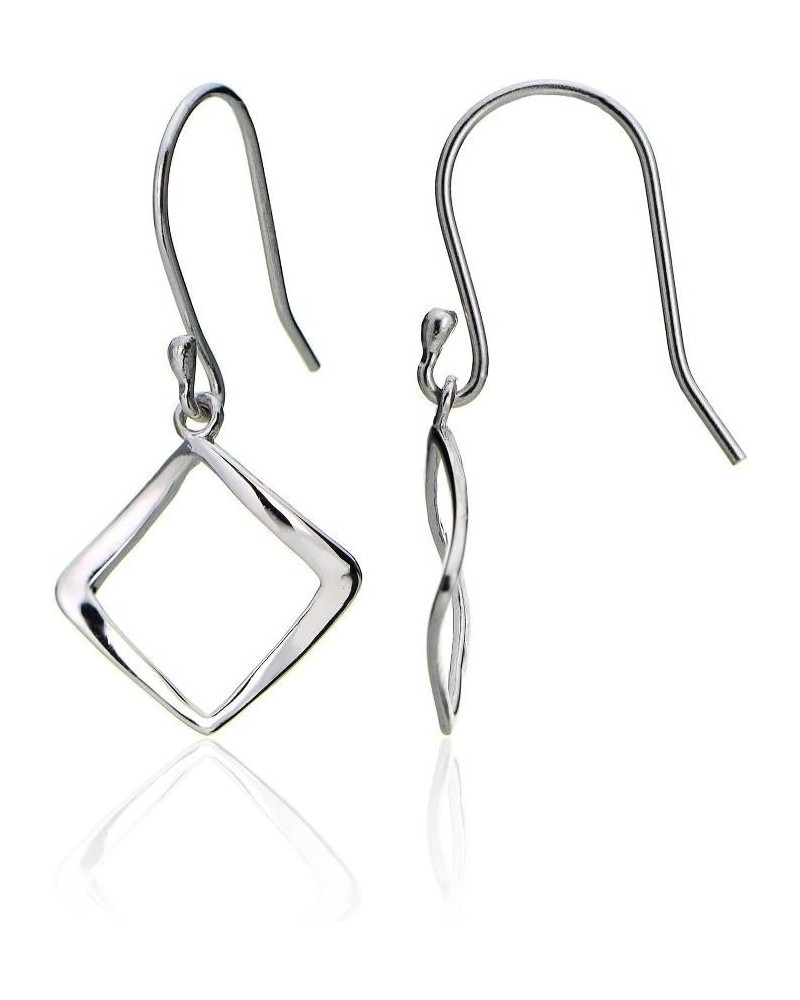 Sterling Silver Geometric Square Polished Dangle Earrings sterling-silver $10.80 Earrings