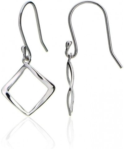 Sterling Silver Geometric Square Polished Dangle Earrings sterling-silver $10.80 Earrings