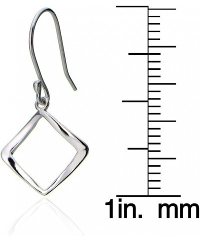 Sterling Silver Geometric Square Polished Dangle Earrings sterling-silver $10.80 Earrings