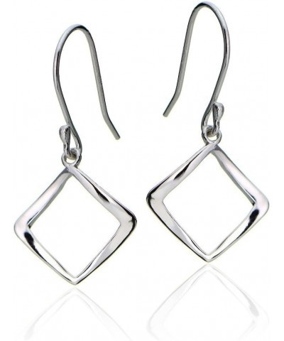 Sterling Silver Geometric Square Polished Dangle Earrings sterling-silver $10.80 Earrings