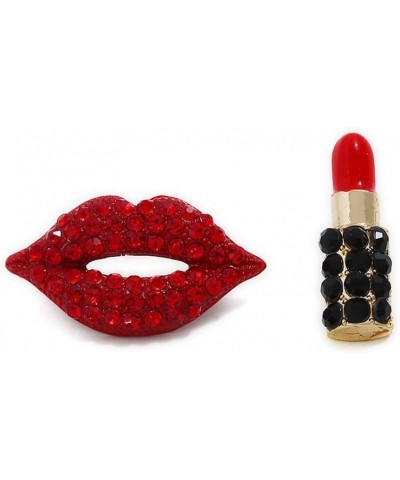 Sexy Red Lips Stud Earrings Full Crystal Pink/Red Lips Earrings Charm Rhinestone Lips Earrings Gift for Valentine's Day lipst...