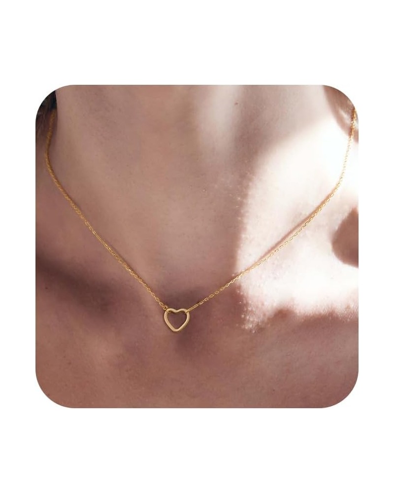 Heart Gold Choker Neckalce for Women Dainty Tiny Heart Pendant Necklace 14K Gold Plated Simple Trendy Jewelry for Teen Girls ...