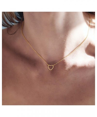 Heart Gold Choker Neckalce for Women Dainty Tiny Heart Pendant Necklace 14K Gold Plated Simple Trendy Jewelry for Teen Girls ...