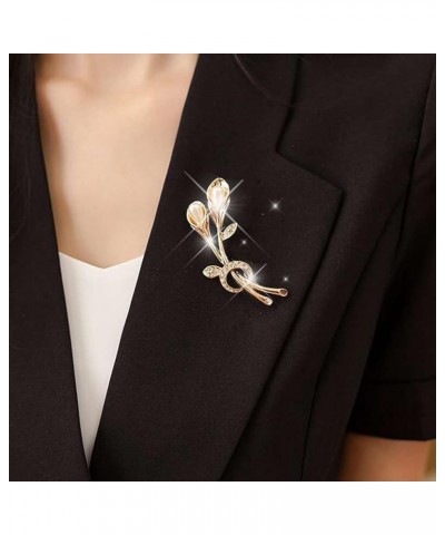 Brooches Jewelry Gift for Women Girls Temperament Fashion Elegant Artificial Flower Rhinestone Brooch Pin Brooch Wedding Broo...