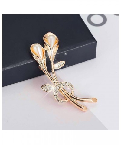 Brooches Jewelry Gift for Women Girls Temperament Fashion Elegant Artificial Flower Rhinestone Brooch Pin Brooch Wedding Broo...