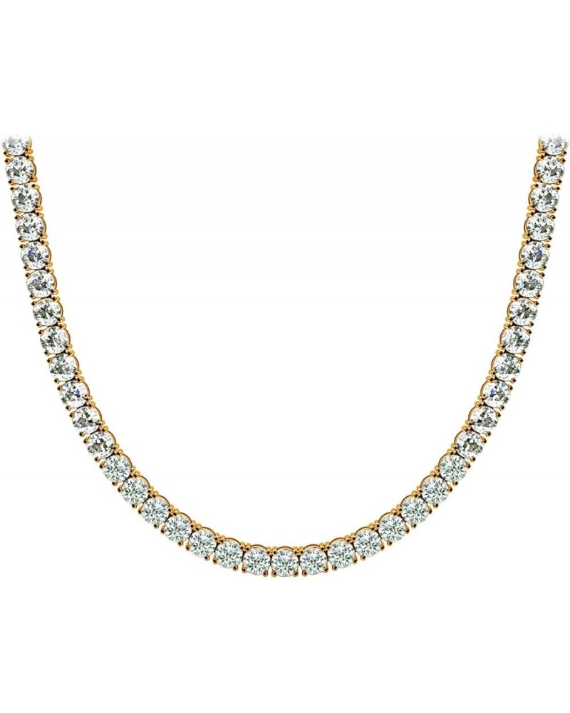 Unisex Sterling Silver 4mm Cubic Zirconia Tennis Necklace Available in 16"-36" … Gold 26.0 Inches $42.21 Necklaces