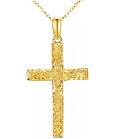 Solid 14K Gold Cross Necklace, Real Gold Faith Cross Pendant Necklace Religious Jewelry for Women Anniversary Birhtday Mother...